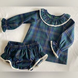 Southern Smocked Company plaid Infant holiday set